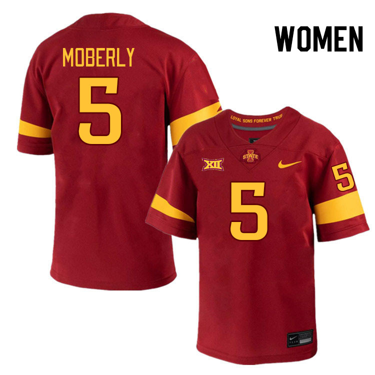 Women #5 Connor Moberly Iowa State Cyclones College Football Jerseys Stitched-Cardinal